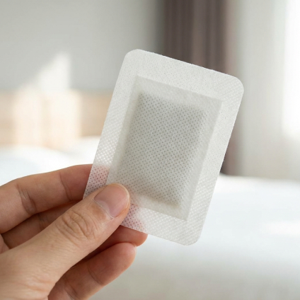 Plaster Kinoki przed użyciem — biały