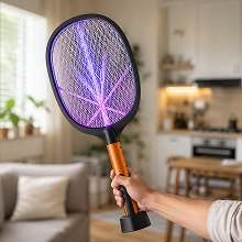 UV Protect w ręku jako rakietka